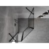 Mexen Mist cabine de douche pentagonale asymétrique pivotante gauche 80 x 100 cm, cadre noir, noir - 8A8-080-100-70-70-L