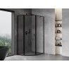 Mexen Mist cabine de douche pentagonale asymétrique pivotante gauche 80 x 100 cm, cadre noir, noir - 8A8-080-100-70-70-L