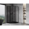 Mexen Mist cabine de douche pentagonale asymétrique pivotante gauche 80 x 100 cm, cadre noir, noir - 8A8-080-100-70-70-L