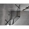 Mexen Mist cabine de douche pentagonale asymétrique pivotante gauche 90 x 100 cm, cadre noir, noir - 8A8-090-100-70-70-L