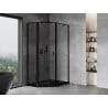 Mexen Mist cabine de douche pentagonale asymétrique pivotante gauche 90 x 100 cm, cadre noir, noir - 8A8-090-100-70-70-L