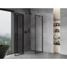 Mexen Mist cabine de douche pentagonale asymétrique pivotante gauche 90 x 100 cm, cadre noir, noir - 8A8-090-100-70-70-L