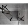 Mexen Mist cabine de douche pentagonale asymétrique pivotante droite 100 x 80 cm, cadre noir, noir - 8A8-100-080-70-70-P