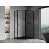 Mexen Mist cabine de douche pentagonale asymétrique pivotante droite 100 x 80 cm, cadre noir, noir - 8A8-100-080-70-70-P