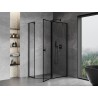 Mexen Mist cabine de douche pentagonale asymétrique pivotante droite 100 x 80 cm, cadre noir, noir - 8A8-100-080-70-70-P