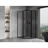 Mexen Mist cabine de douche pentagonale asymétrique pivotante droite 80 x 90 cm, cadre noir, noir - 8A8-080-090-70-70-P