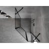 Mexen Mist cabine de douche pentagonale asymétrique pivotante droite 80 x 90 cm, cadre noir, noir - 8A8-080-090-70-70-P