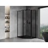 Mexen Mist cabine de douche pentagonale asymétrique pivotante droite 80 x 90 cm, cadre noir, noir - 8A8-080-090-70-70-P