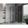 Mexen Mist cabine de douche pentagonale asymétrique pivotante droite 80 x 90 cm, cadre noir, noir - 8A8-080-090-70-70-P