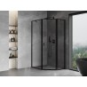 Mexen Mist cabine de douche pentagonale asymétrique pivotante droite 80 x 100 cm, cadre noir, noir - 8A8-080-100-70-70-P