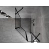 Mexen Mist cabine de douche pentagonale asymétrique pivotante droite 80 x 100 cm, cadre noir, noir - 8A8-080-100-70-70-P