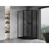 Mexen Mist cabine de douche pentagonale asymétrique pivotante droite 80 x 100 cm, cadre noir, noir - 8A8-080-100-70-70-P