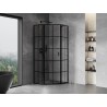 Mexen Mist cabine de douche pentagonale pivotante gauche 90 x 90 cm, grille noire, noir - 8A8-090-090-70-77-L