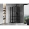 Mexen Mist cabine de douche pentagonale à charnière droite 80 x 80 cm, grille noire, noir - 8A8-080-080-70-77-P
