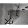 Mexen Mist cabine de douche pentagonale asymétrique pivotante gauche 80 x 100 cm, grille noire, noire - 8A8-080-100-70-77-L