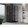 Mexen Mist cabine de douche pentagonale asymétrique pivotante gauche 80 x 100 cm, grille noire, noire - 8A8-080-100-70-77-L