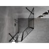 Mexen Mist cabine de douche pentagonale asymétrique pivotante gauche 90 x 100 cm, grille noire, noire - 8A8-090-100-70-77-L