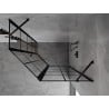 Mexen Mist cabine de douche pentagonale asymétrique pivotante droite 100 x 80 cm, grille noire, noire - 8A8-100-080-70-77-P