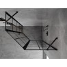 Mexen Mist cabine de douche pentagonale asymétrique pivotante droite 100 x 90 cm, grille noire, noire - 8A8-100-090-70-77-P