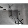 Mexen Mist cabine de douche pentagonale asymétrique pivotante droite 80 x 90 cm, grille noire, noir - 8A8-080-090-70-77-P