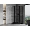 Mexen Mist cabine de douche pentagonale asymétrique pivotante droite 80 x 90 cm, grille noire, noir - 8A8-080-090-70-77-P