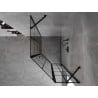 Mexen Mist cabine de douche pentagonale asymétrique pivotante droite 80 x 100 cm, grille noire, noir - 8A8-080-100-70-77-P