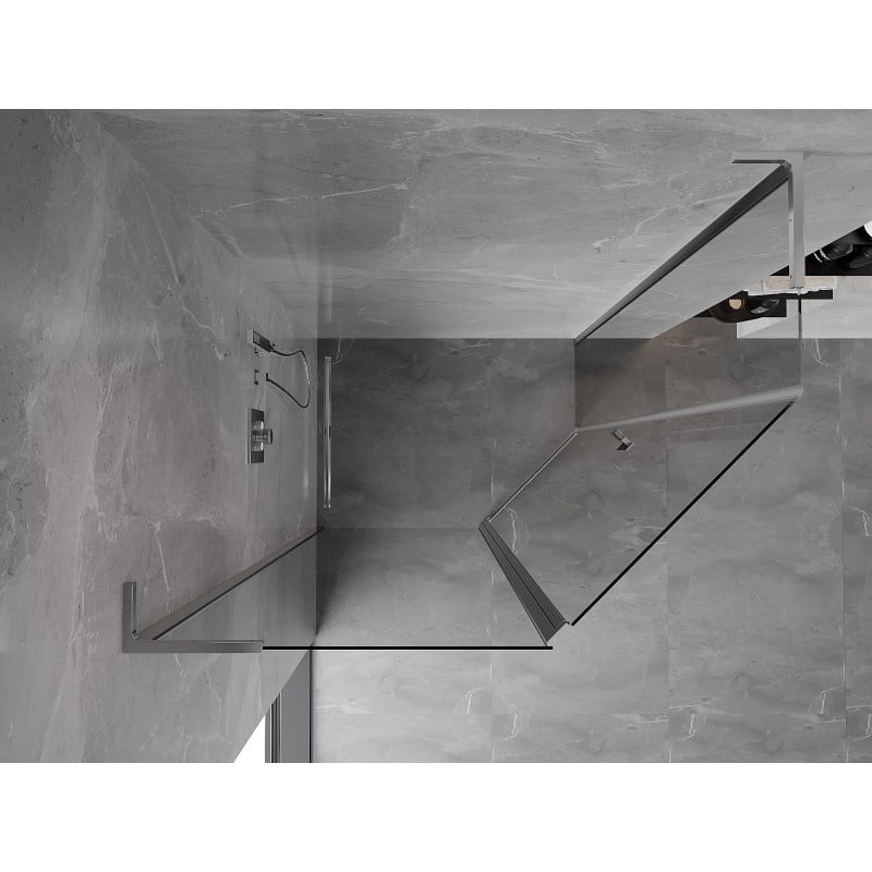 Mexen Mist L cabine de douche pentagonale asymétrique pivotante 100 x 90 cm, transparent, chrome - 8A8L-100-090-01-00