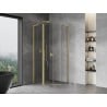 Mexen Mist L cabine de douche pentagonale pivotante 80 x 80 cm, transparent, or brossé - 8A8L-080-080-55-00