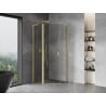 Mexen Mist L cabine de douche pentagonale pivotante 90 x 90 cm, transparent, or brossé - 8A8L-090-090-55-00