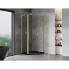 Mexen Mist L cabine de douche pentagonale pivotante 90 x 90 cm, transparent, or brossé - 8A8L-090-090-55-00