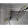 Mexen Mist L cabine de douche pentagonale asymétrique à porte battante 100x80 cm, transparent, or brossé - 8A8L-100-080-55-00