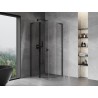 Mexen Mist L cabine de douche pentagonale pivotante 80 x 80 cm, transparent, noir - 8A8L-080-080-70-00