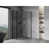 Mexen Mist L cabine de douche pentagonale asymétrique battante 80 x 90 cm, transparent, noir - 8A8L-080-090-70-00