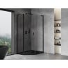 Mexen Mist L cabine de douche pentagonale asymétrique pivotante 80 x 100 cm, transparent, noire - 8A8L-080-100-70-00