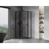Mexen Mist L cabine de douche pentagonale pivotante gauche 80 x 80 cm, cadre noir, noir - 8A8L-080-080-70-70-L