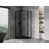 Mexen Mist L cabine de douche pentagonale pivotante gauche 80 x 80 cm, cadre noir, noir - 8A8L-080-080-70-70-L