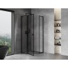 Mexen Mist L cabine de douche pentagonale pivotante gauche 80 x 80 cm, cadre noir, noir - 8A8L-080-080-70-70-L