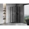 Mexen Mist L cabine de douche pentagonale pivotante droite 80 x 80 cm, cadre noir, noire - 8A8L-080-080-70-70-P