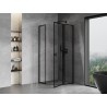 Mexen Mist L cabine de douche pentagonale pivotante droite 80 x 80 cm, cadre noir, noire - 8A8L-080-080-70-70-P