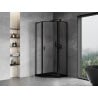 Mexen Mist L cabine de douche pentagonale pivotante droite 90 x 90 cm, cadre noir, noir - 8A8L-090-090-70-70-P