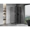 Mexen Mist L cabine de douche pentagonale pivotante droite 90 x 90 cm, cadre noir, noir - 8A8L-090-090-70-70-P