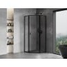 Mexen Mist L cabine de douche pentagonale porte battante droite 100 x 100 cm, cadre noir, noir - 8A8L-100-100-70-70-P