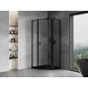 Mexen Mist L cabine de douche pentagonale porte battante droite 100 x 100 cm, cadre noir, noir - 8A8L-100-100-70-70-P