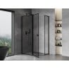 Mexen Mist L cabine de douche pentagonale asymétrique pivotante gauche 90 x 80 cm, cadre noir, noir - 8A8L-090-080-70-70-L