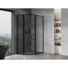 Mexen Mist L cabine de douche pentagonale asymétrique à charnière à gauche 80 x 90 cm, cadre noir, noir