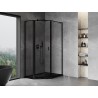Mexen Mist L cabine de douche pentagonale asymétrique à charnière à gauche 80 x 90 cm, cadre noir, noir