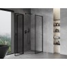 Mexen Mist L cabine de douche pentagonale asymétrique pivotante gauche 80 x 90 cm, cadre noir, noir - 8A8L-080-090-70-70-L