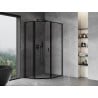 Mexen Mist L cabine de douche pentagonale asymétrique pivotante gauche 90 x 100 cm, cadre noir, noir - 8A8L-090-100-70-70-L