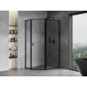 Mexen Mist L cabine de douche pentagonale asymétrique à charnière droite 100 x 90 cm, cadre noir, noir - 8A8L-100-090-70-70-P