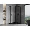 Mexen Mist L cabine de douche pentagonale asymétrique à charnière droite 100 x 90 cm, cadre noir, noir - 8A8L-100-090-70-70-P